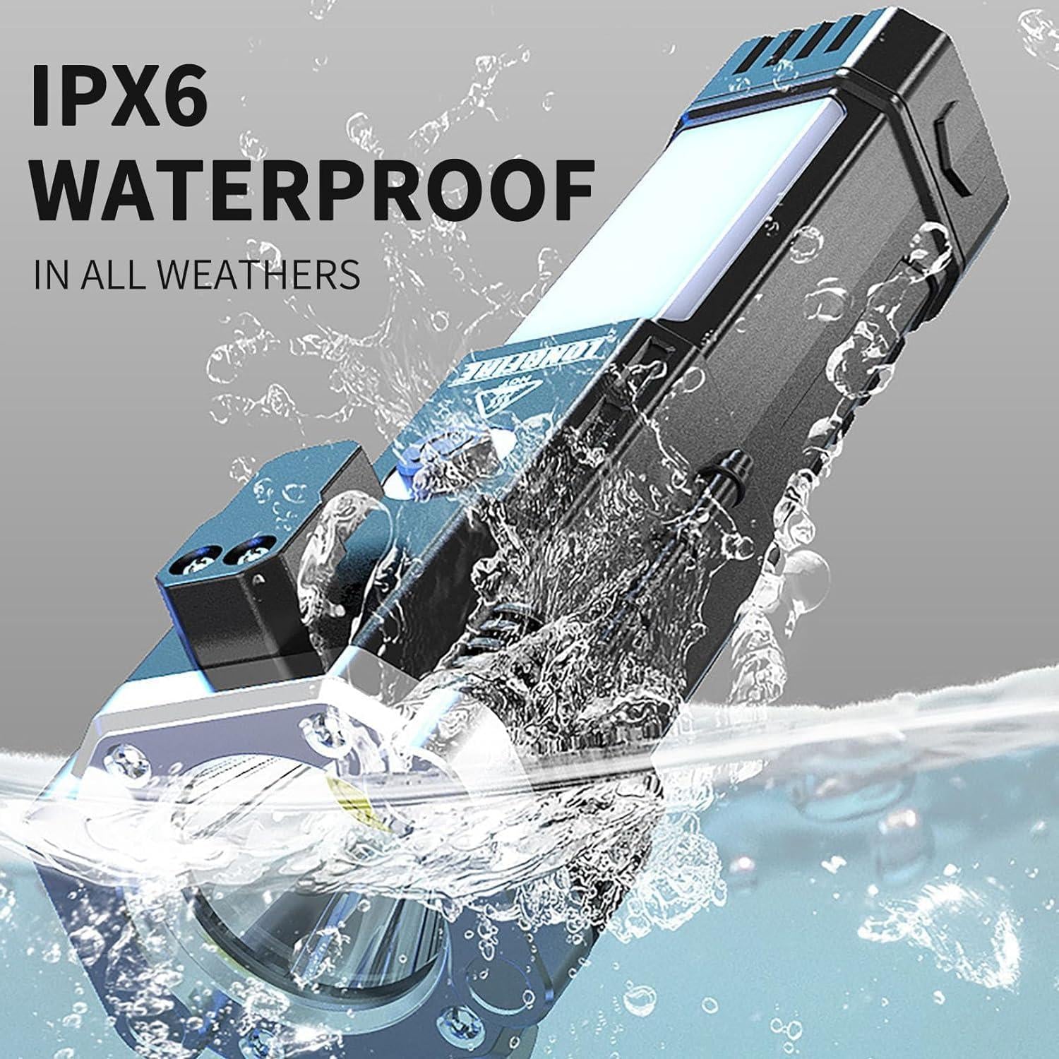 High-power Led Torch Light Rechargeable Flashlight And Multifunctional Tactical Hammer & Power Bank To Charge the Phone With Box