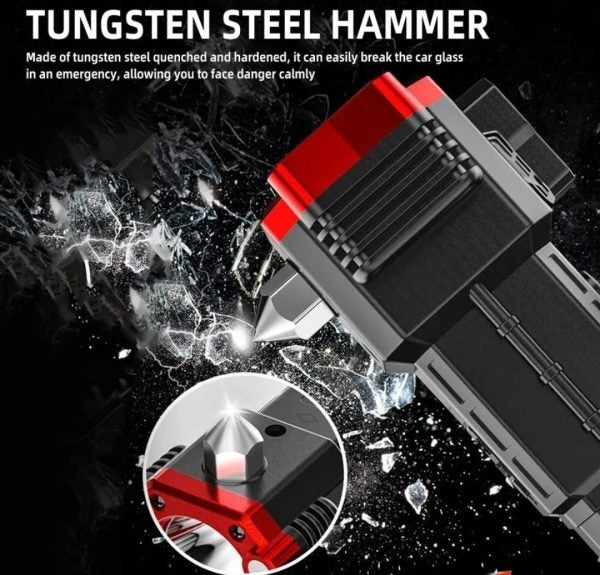 High-power Led Torch Light Rechargeable Flashlight And Multifunctional Tactical Hammer & Power Bank To Charge the Phone With Box