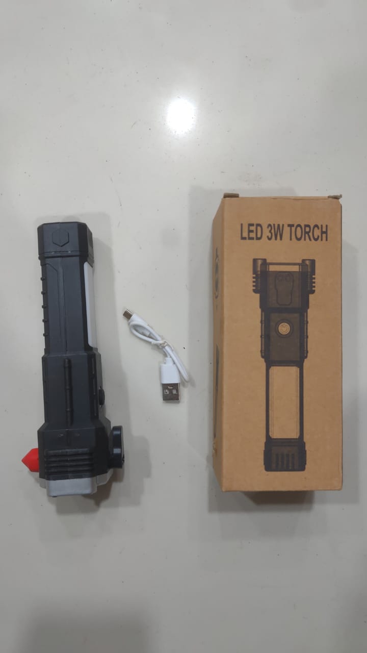 High-power Led Torch Light Rechargeable Flashlight And Multifunctional Tactical Hammer & Power Bank To Charge the Phone With Box