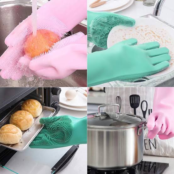 silicon washing gloves